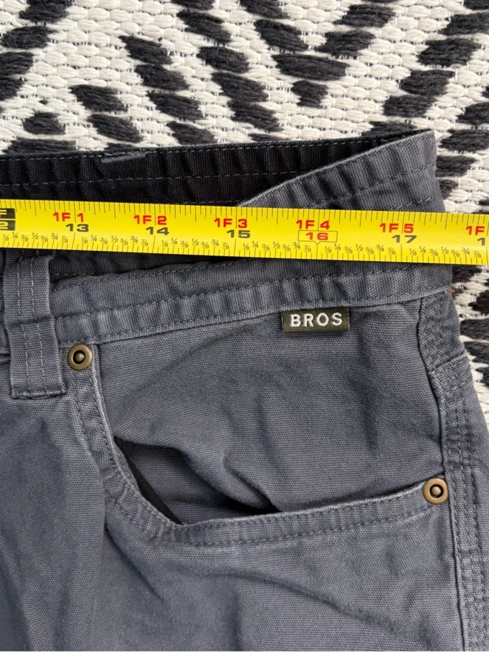 Howler Brothers Pants Men 35x32 (35x29) Frontside 5 Pocket Cordura Canvas Gray